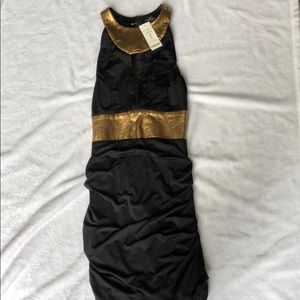 Black and gold Bebe dress